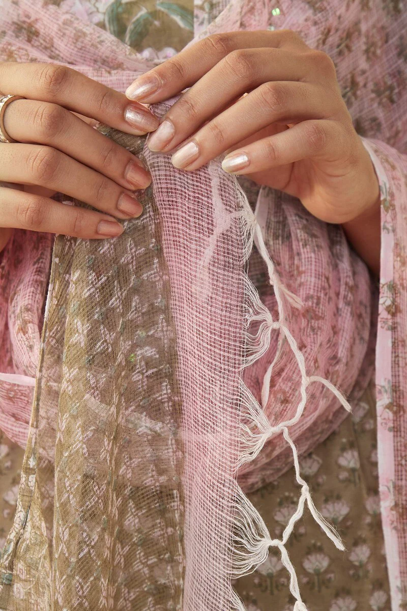 Gulshan Bagh Rahat Sanganeri Kota Dupatta - Image 5