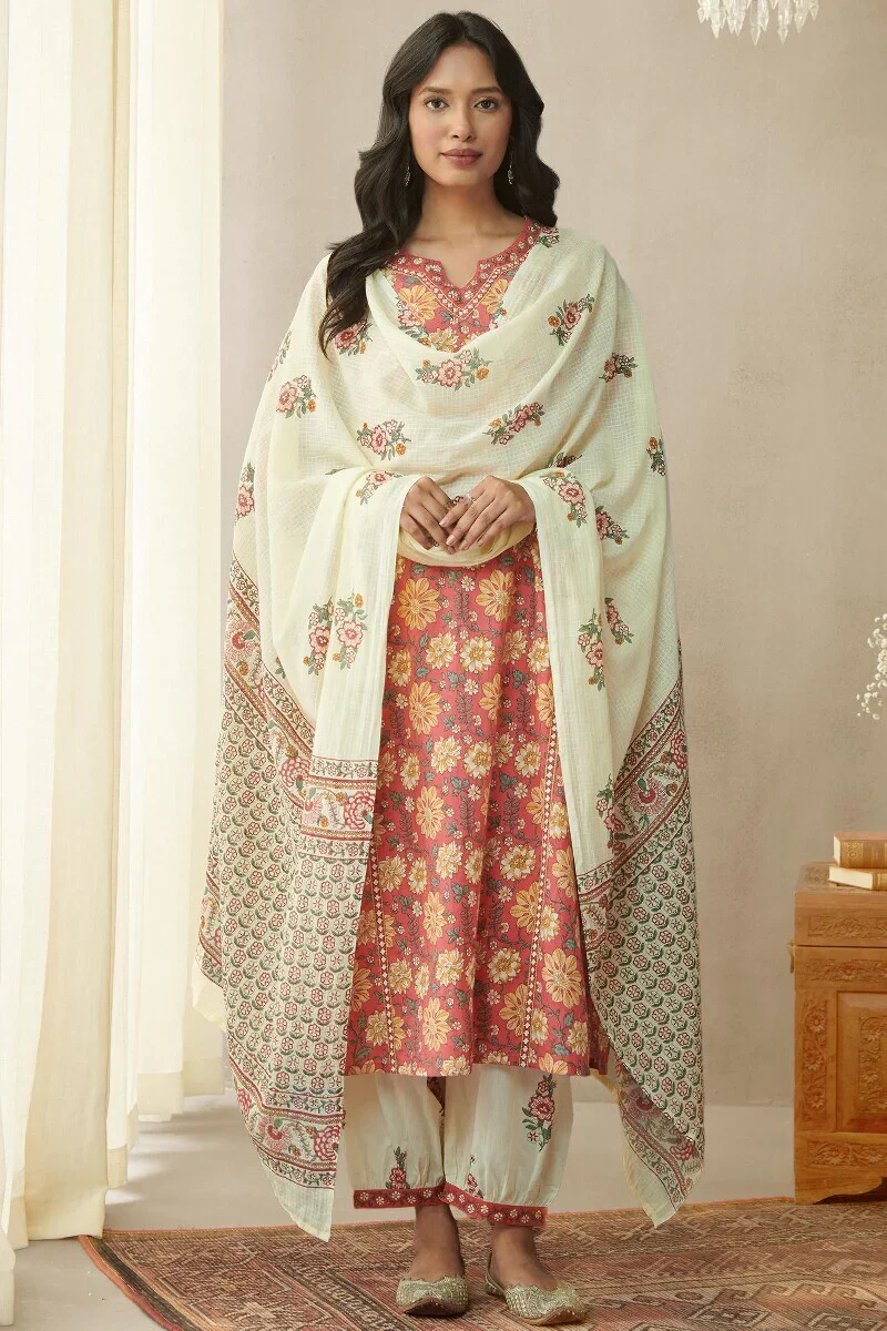 Surplus: Gulshan Bagh Siya Sanganeri Dupatta - Image 3
