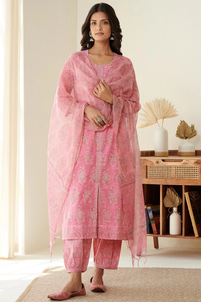 Gulshan Bagh Siya Sanganeri Kurta - Image 4