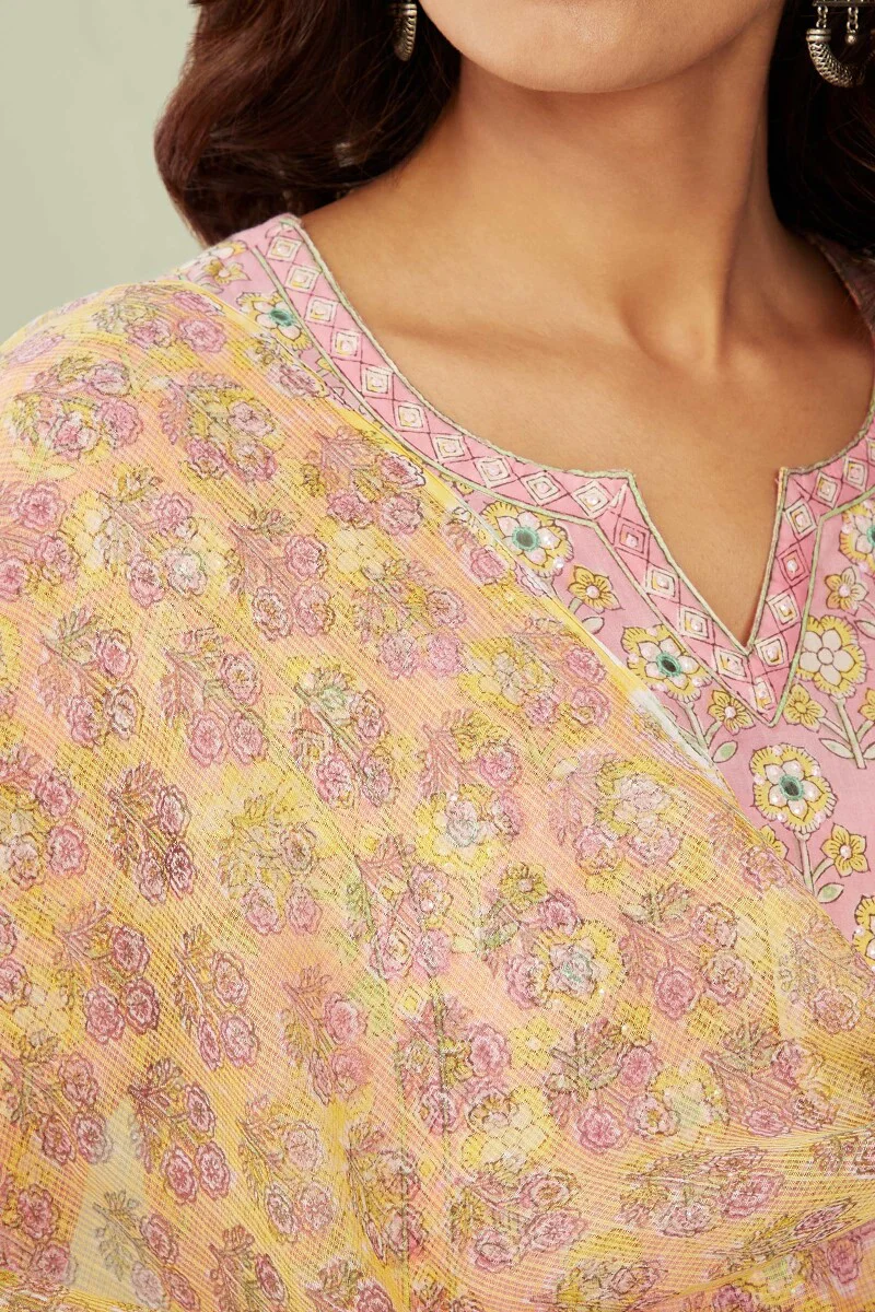 Gulshan Bagh Zahira Sanganeri Kota Dupatta - Image 2