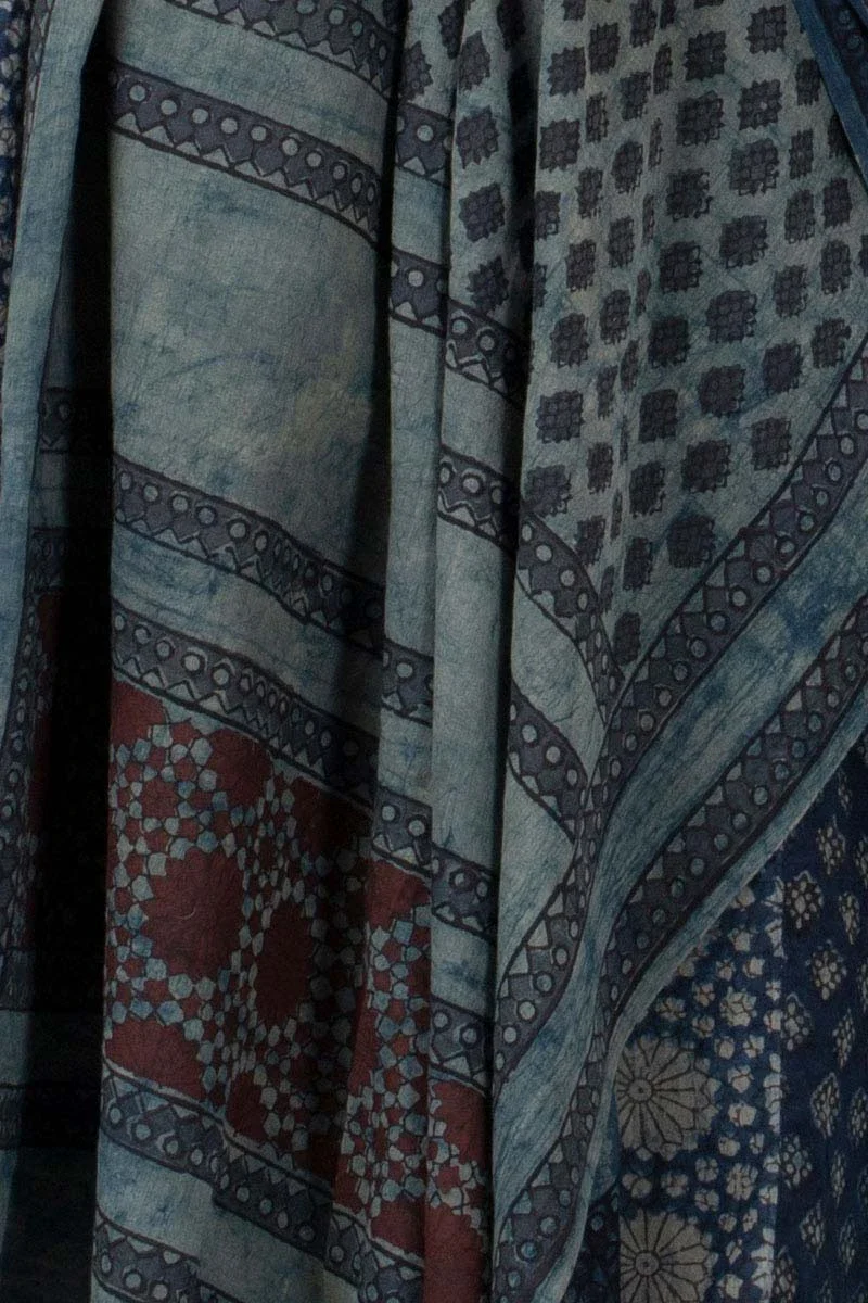 Indigo marble dupatta - Image 4