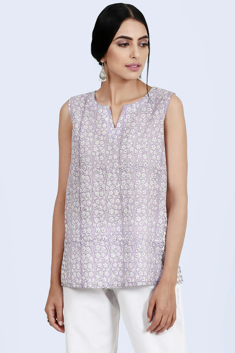 Isfahan Lavender Sleeveless Top - Image 4