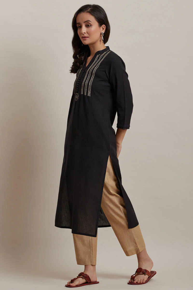 Kashida Black Kurta - Image 3