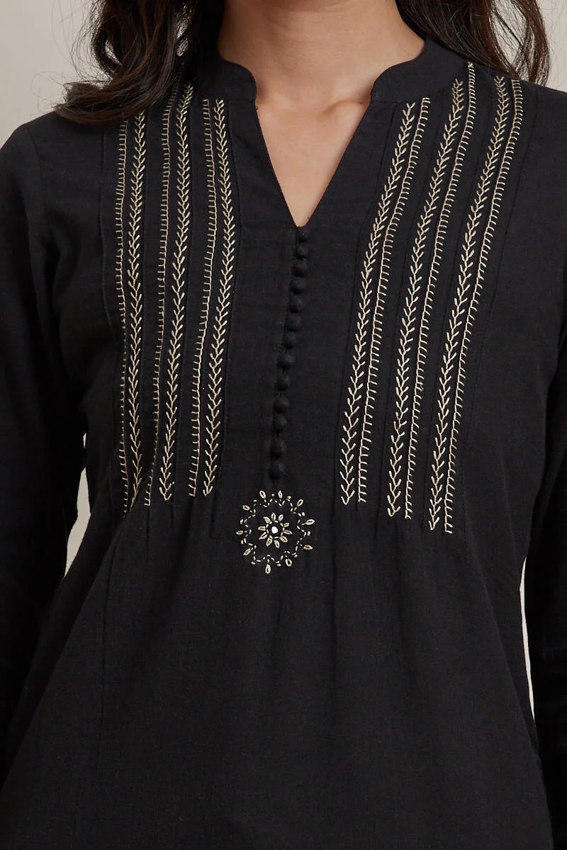 Kashida Black Kurta - Image 5