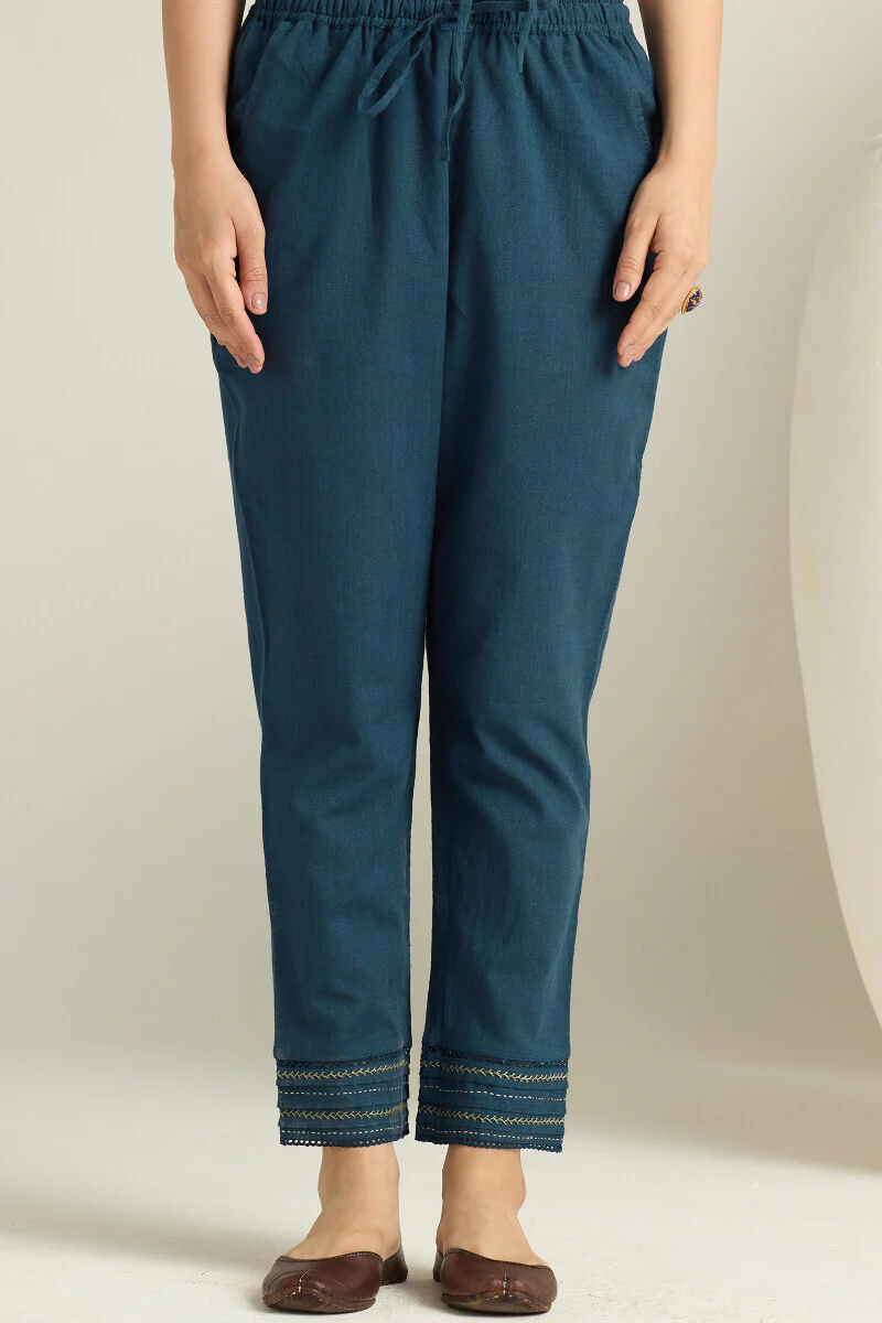 Kashida Kiara Navy Blue Narrow Pants