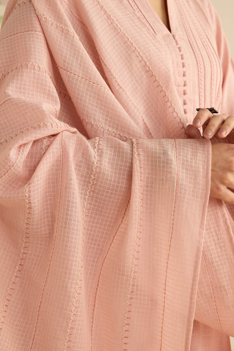 Kashida Kiara Pink Dupatta - Image 2