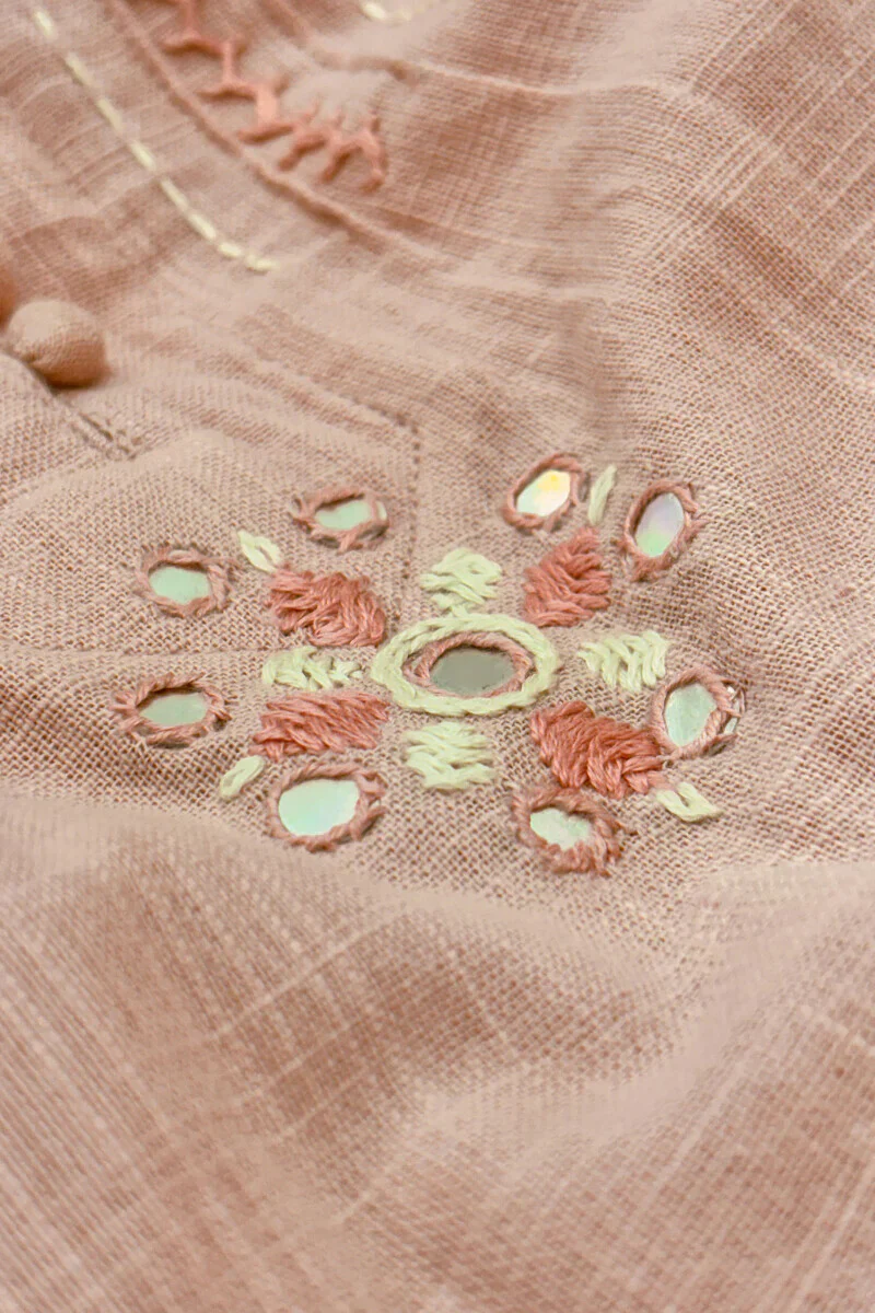 Surplus: Kashida Kiara Pink Kurta - Image 3