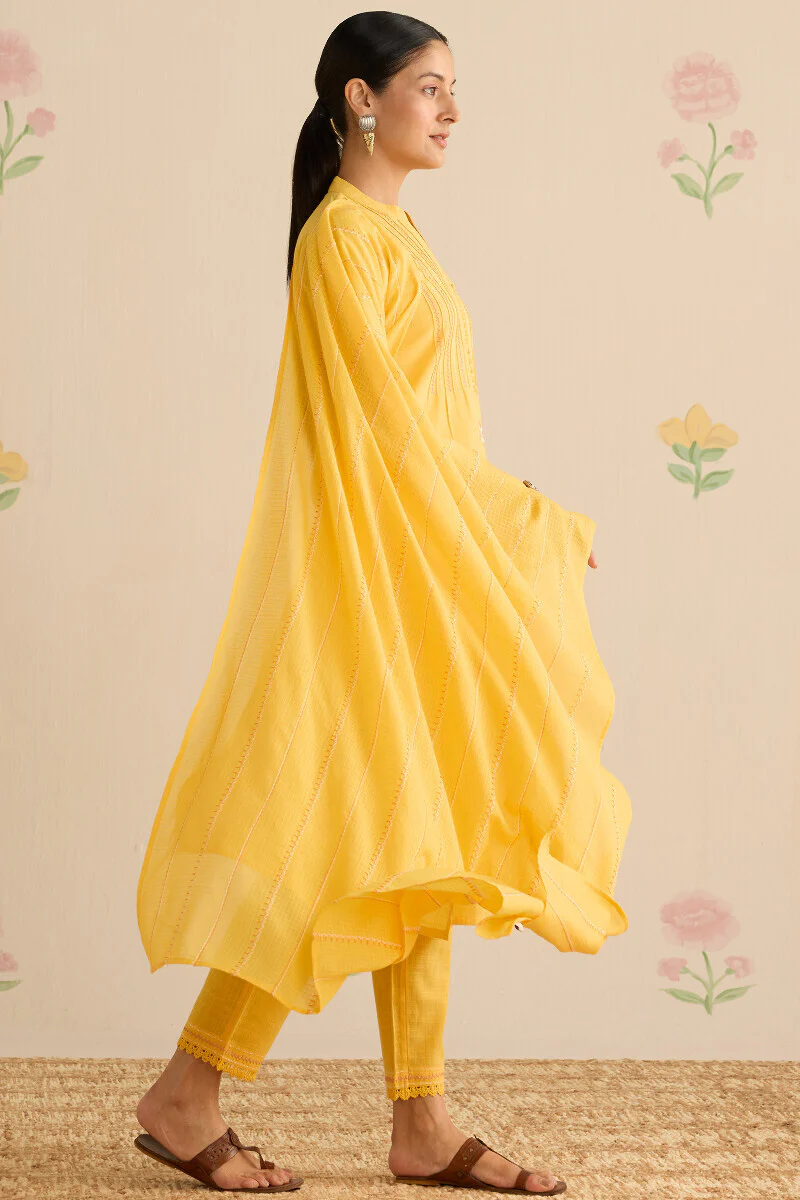 Kashida Kiara Yellow Kurta - Image 3