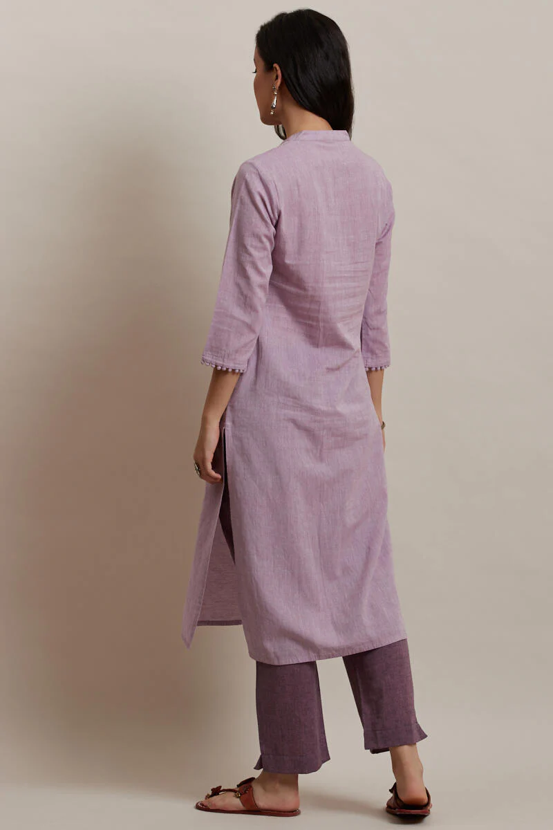 Kashida Lavender Kurta - Image 4