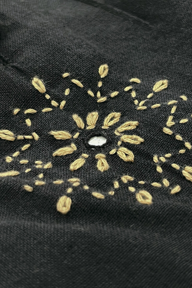 Kashida Maya Black Handloom Kurta - Image 5