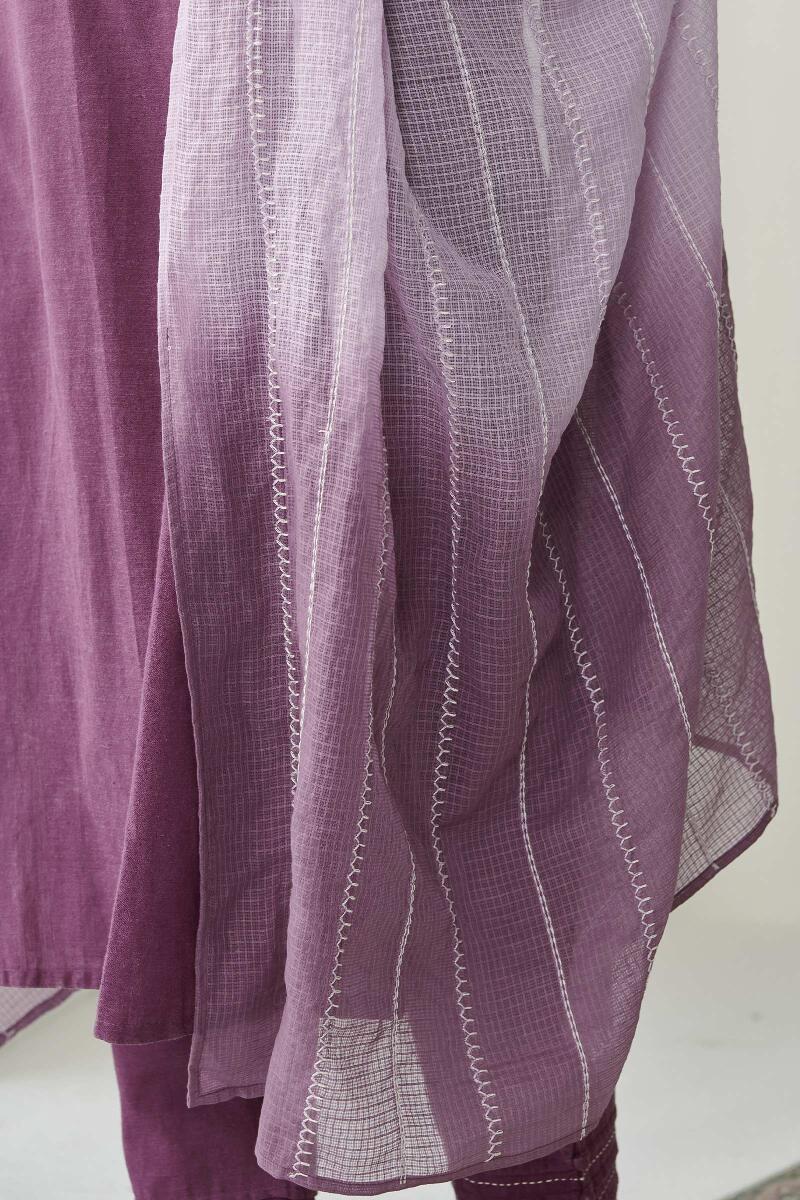 Kashida Purple Kota Dupatta - Image 4