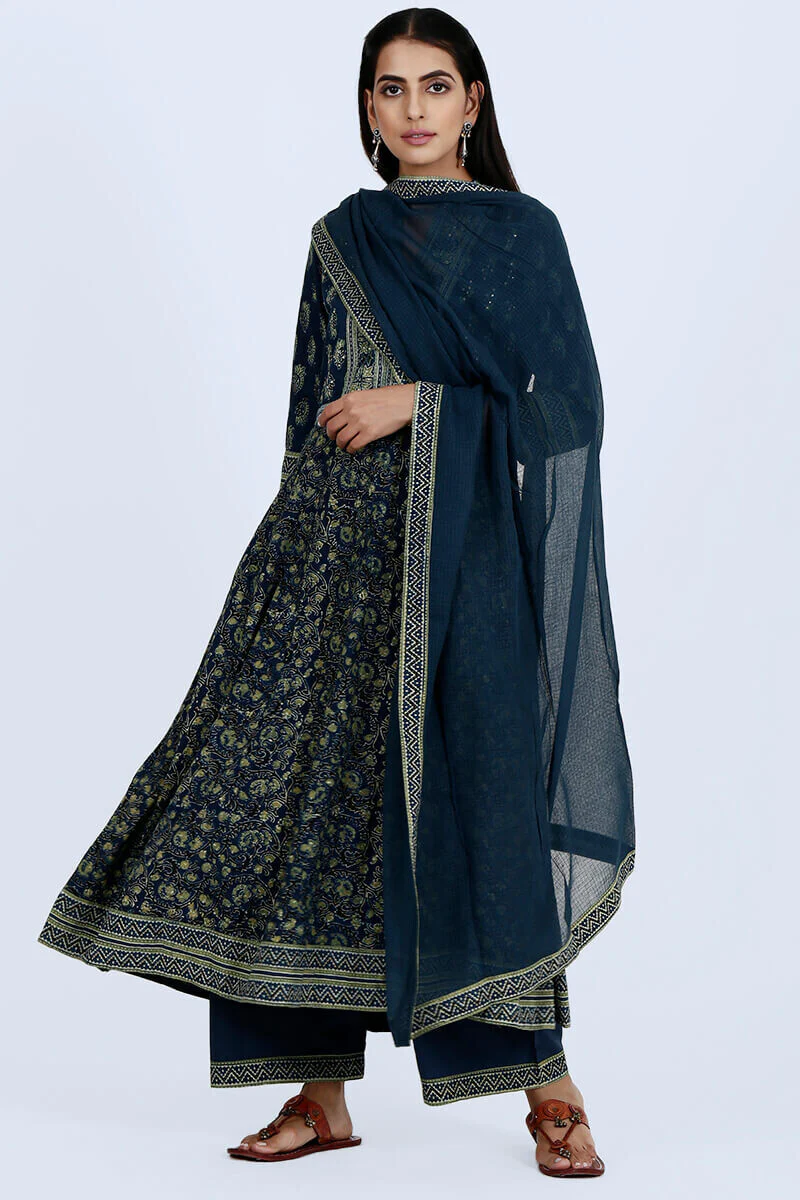 Kota indigo dupatta - Image 2