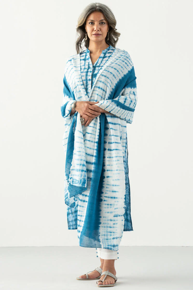 Leher Zoya Shibori Dupatta - Image 4