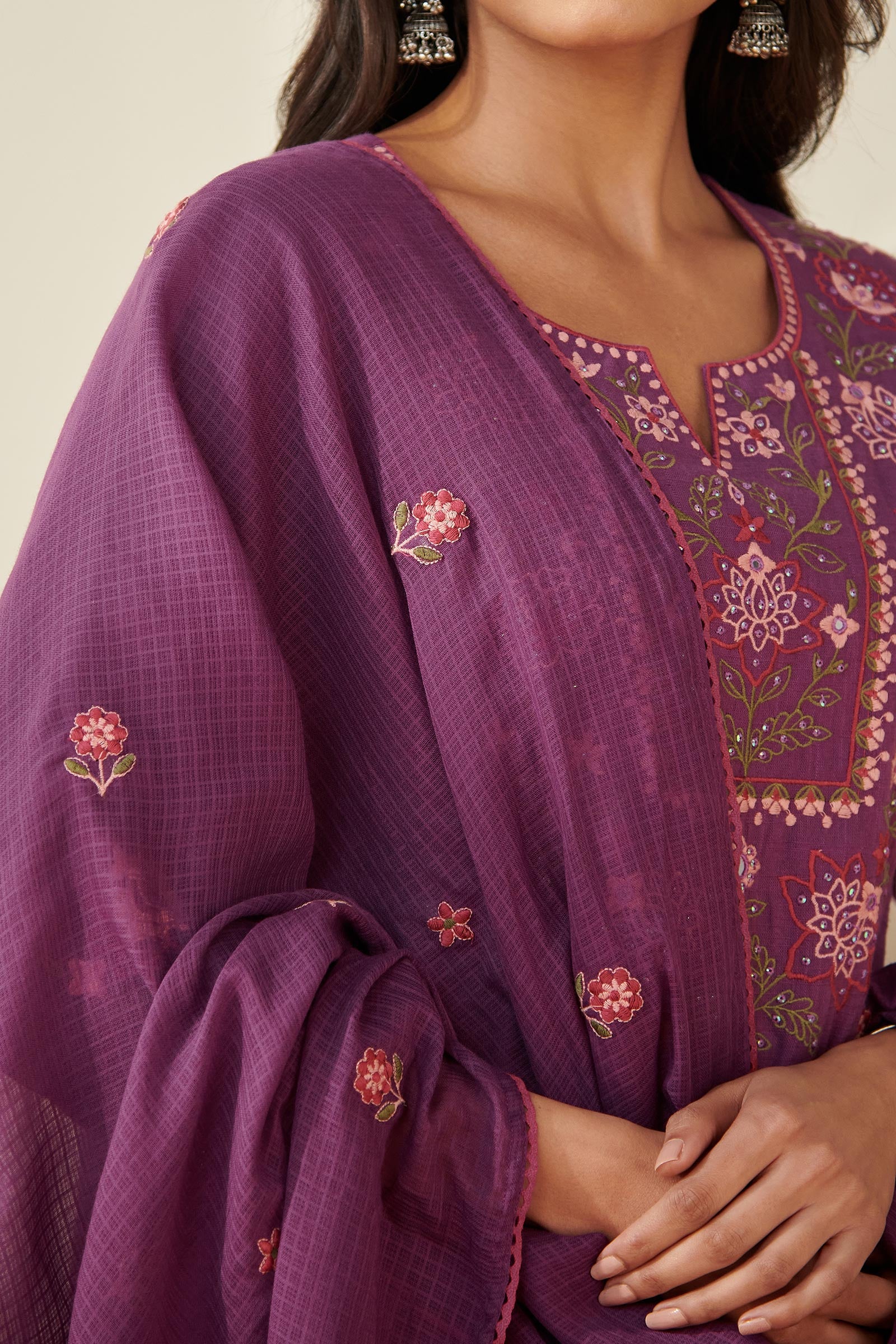 Mehraab Aalia Purple Dupatta - Image 2