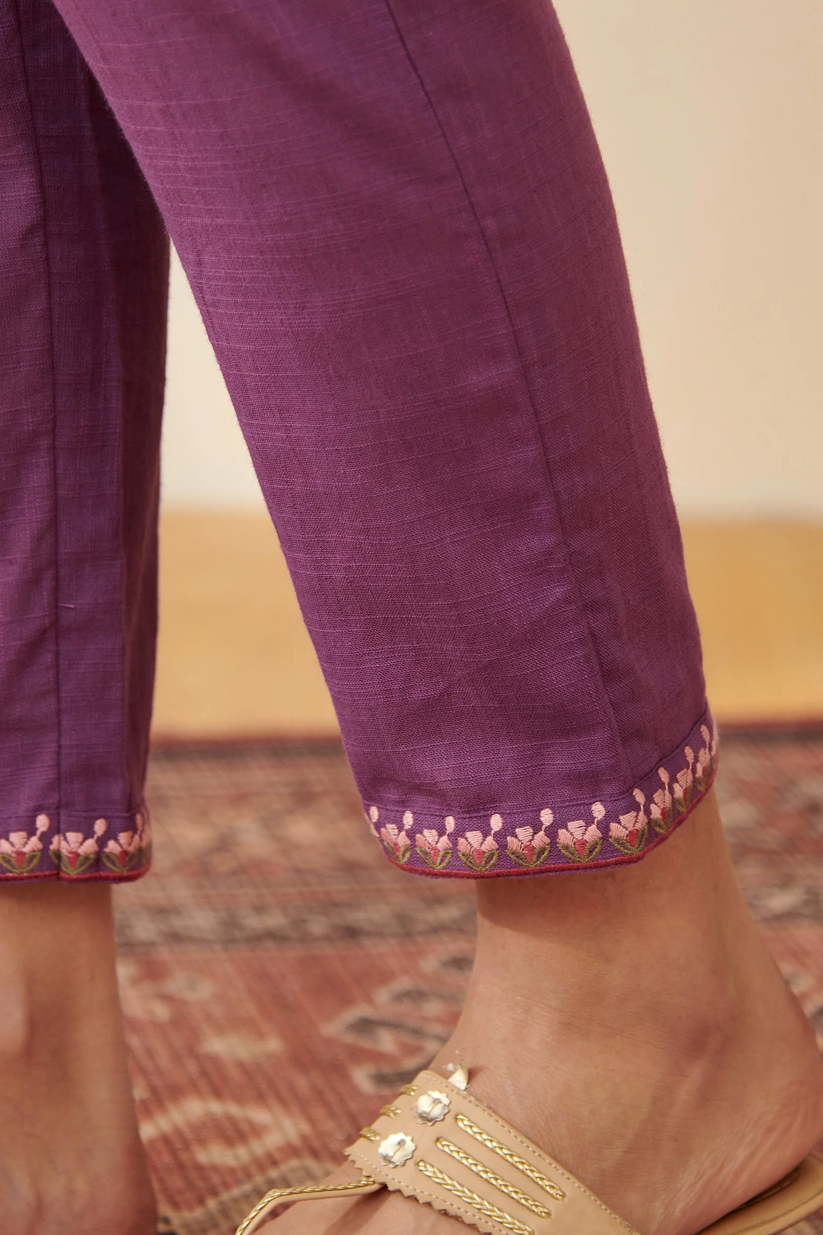 Mehraab Aalia Purple Narrow Pants - Image 2