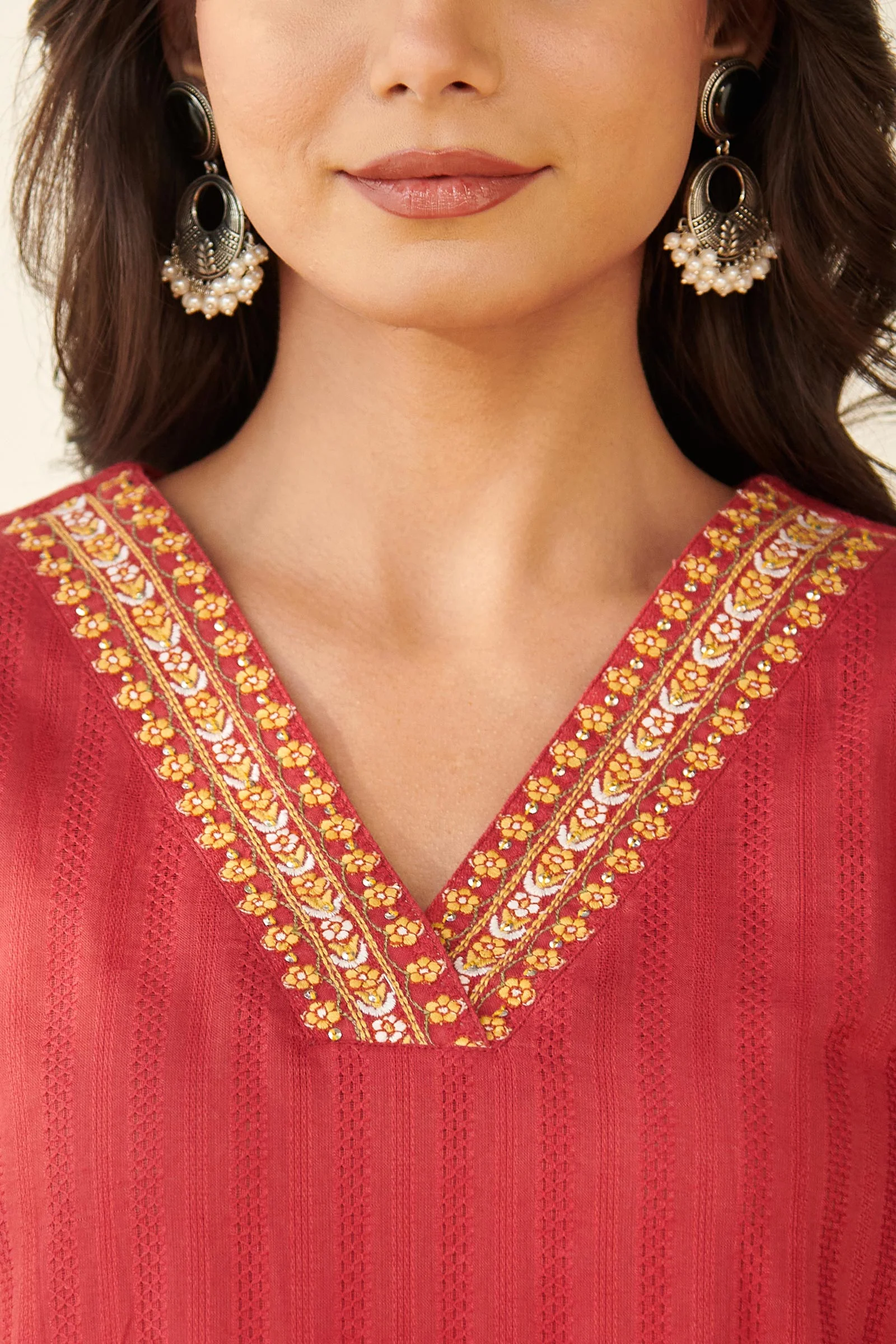 Mehraab Mehr Red Kurta - Image 4