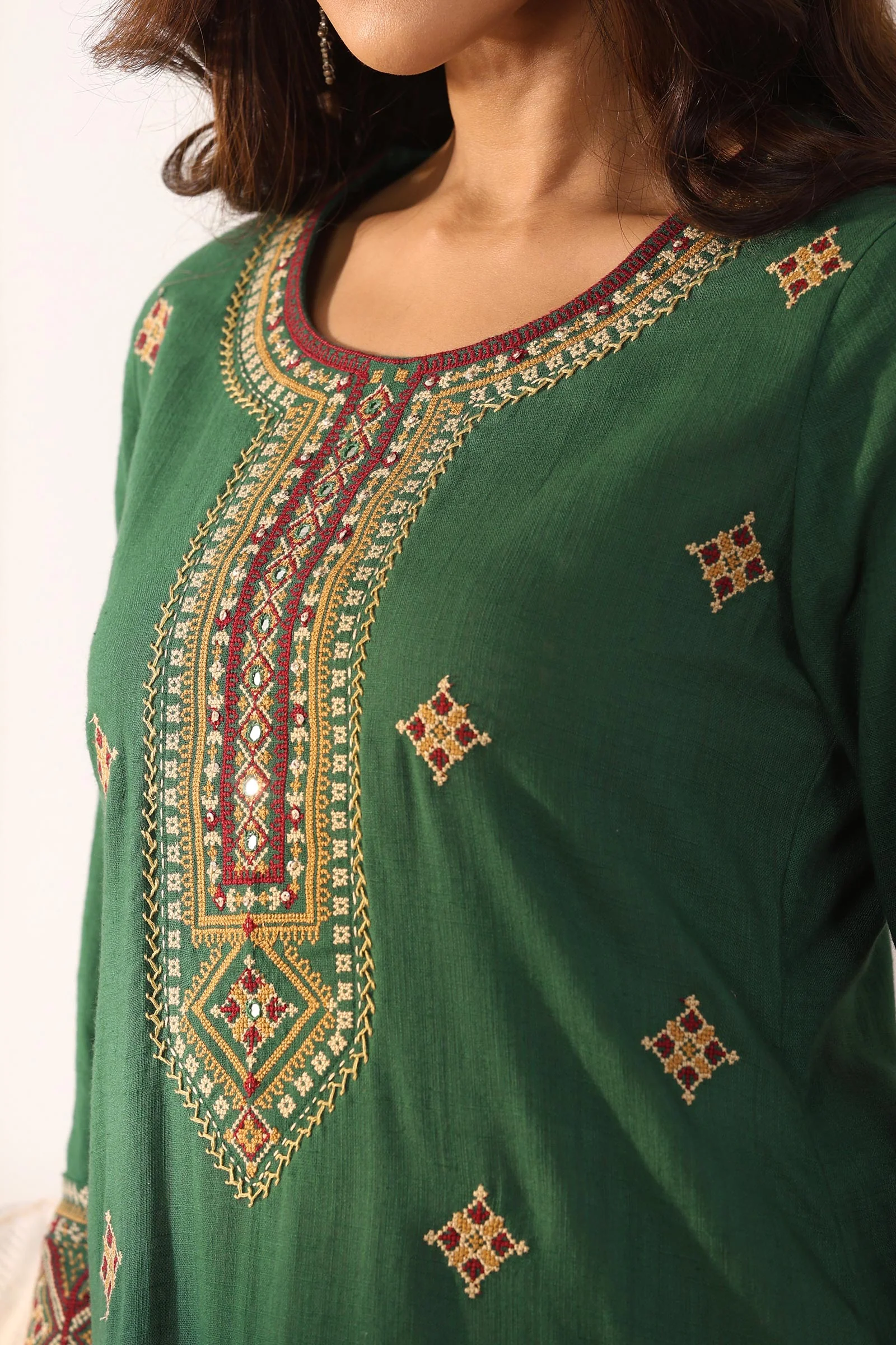 Surplus: Mehraab Mira Green Kurta - Image 4