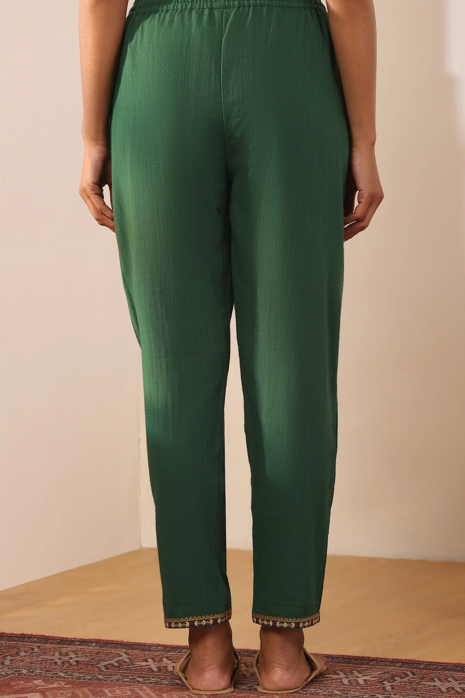 Mehraab Mira Green Narrow Pants - Image 5