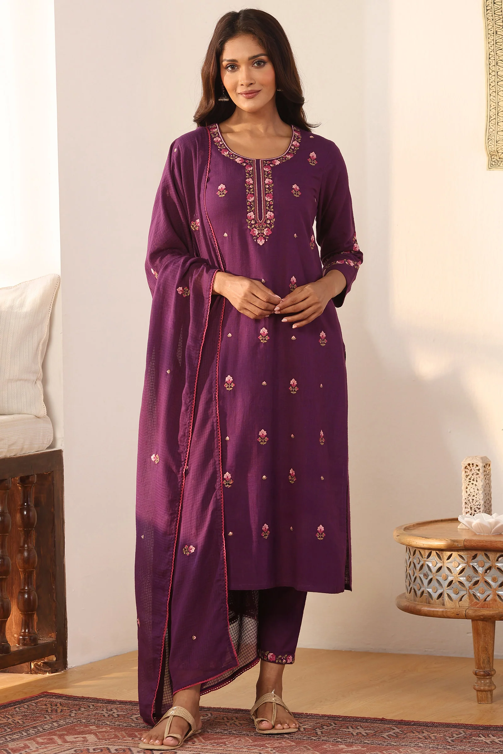 Mehraab Rahida Purple Dupatta - Image 3