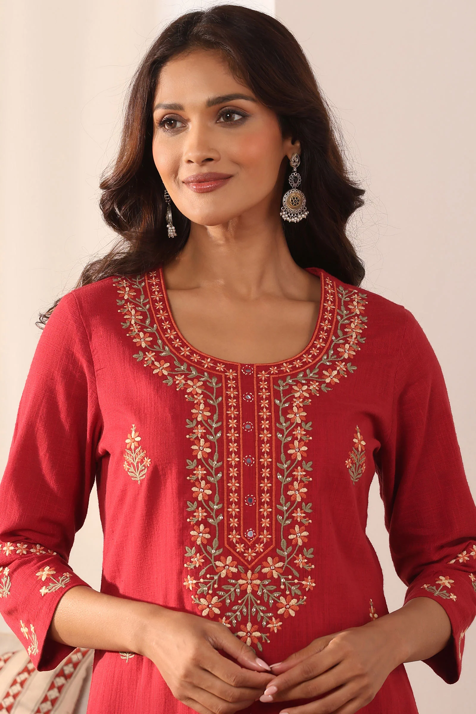 Mehraab Sabeen Red Kurta