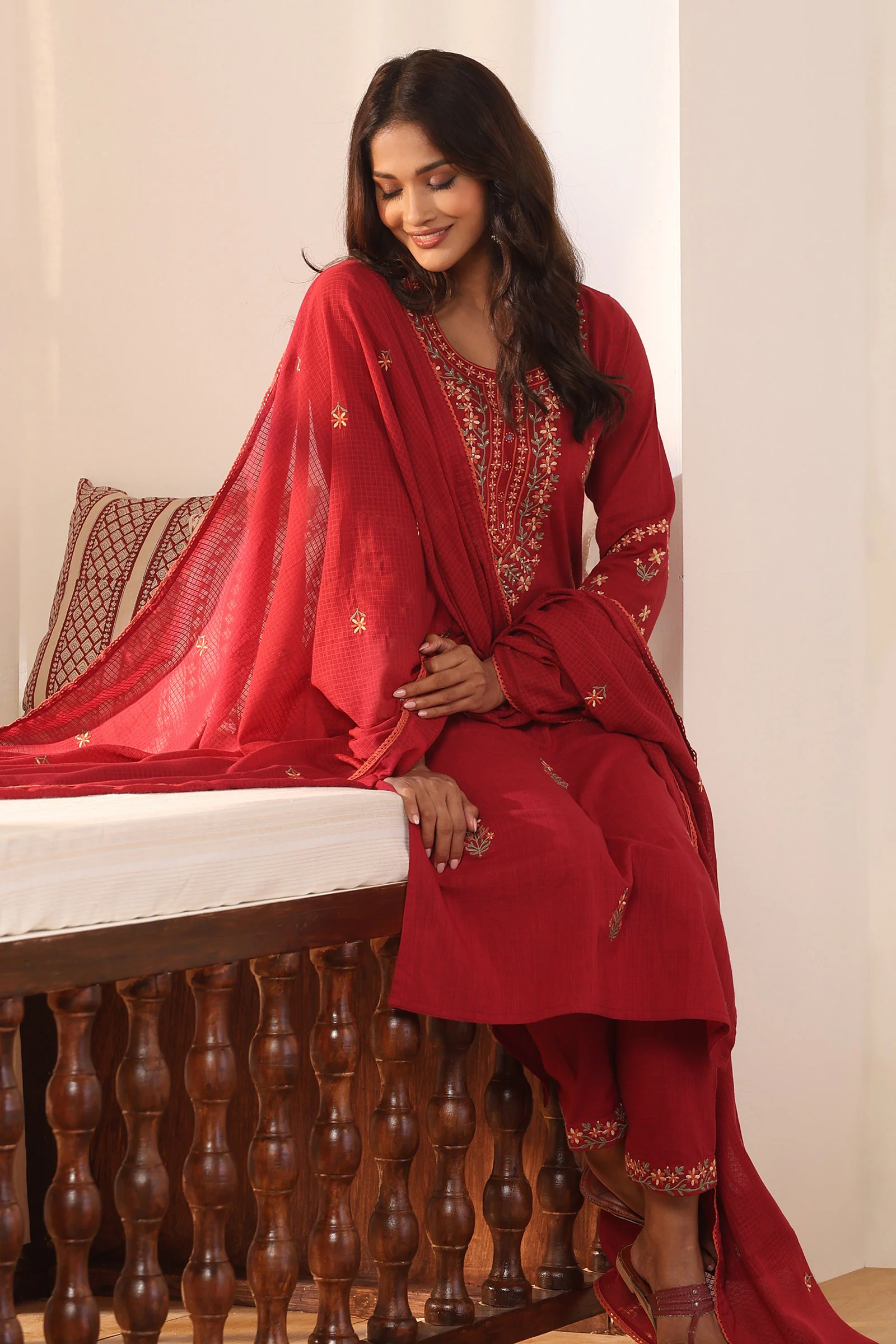 Mehraab Sabeen Red Kurta - Image 7