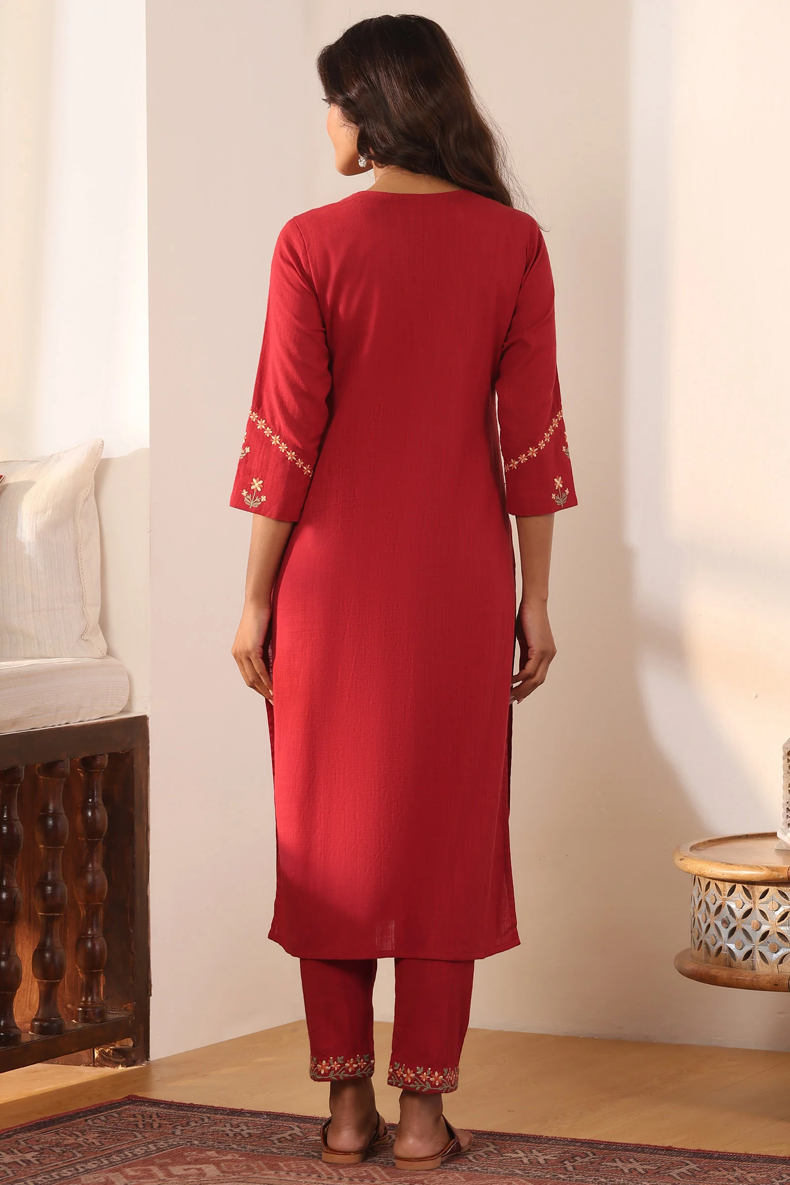 Mehraab Sabeen Red Kurta - Image 8