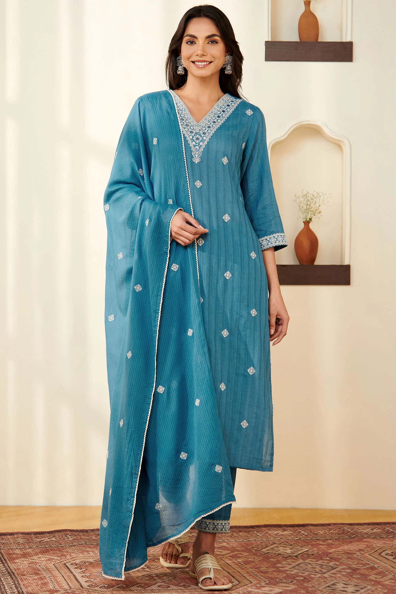 Mehraab Wahida Blue Kurta - Image 6