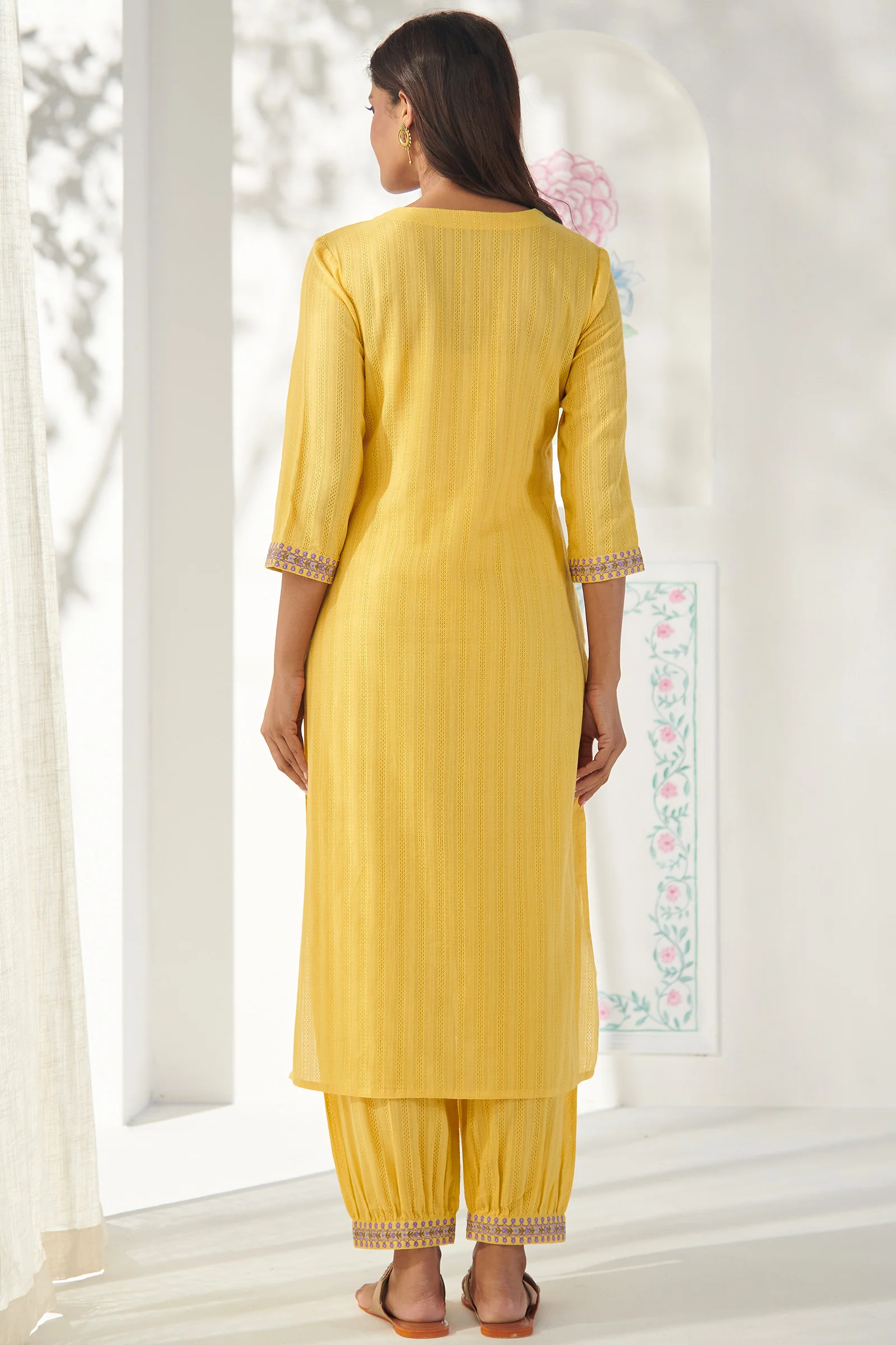 Mehraab Zaina Yellow Kurta - Image 8