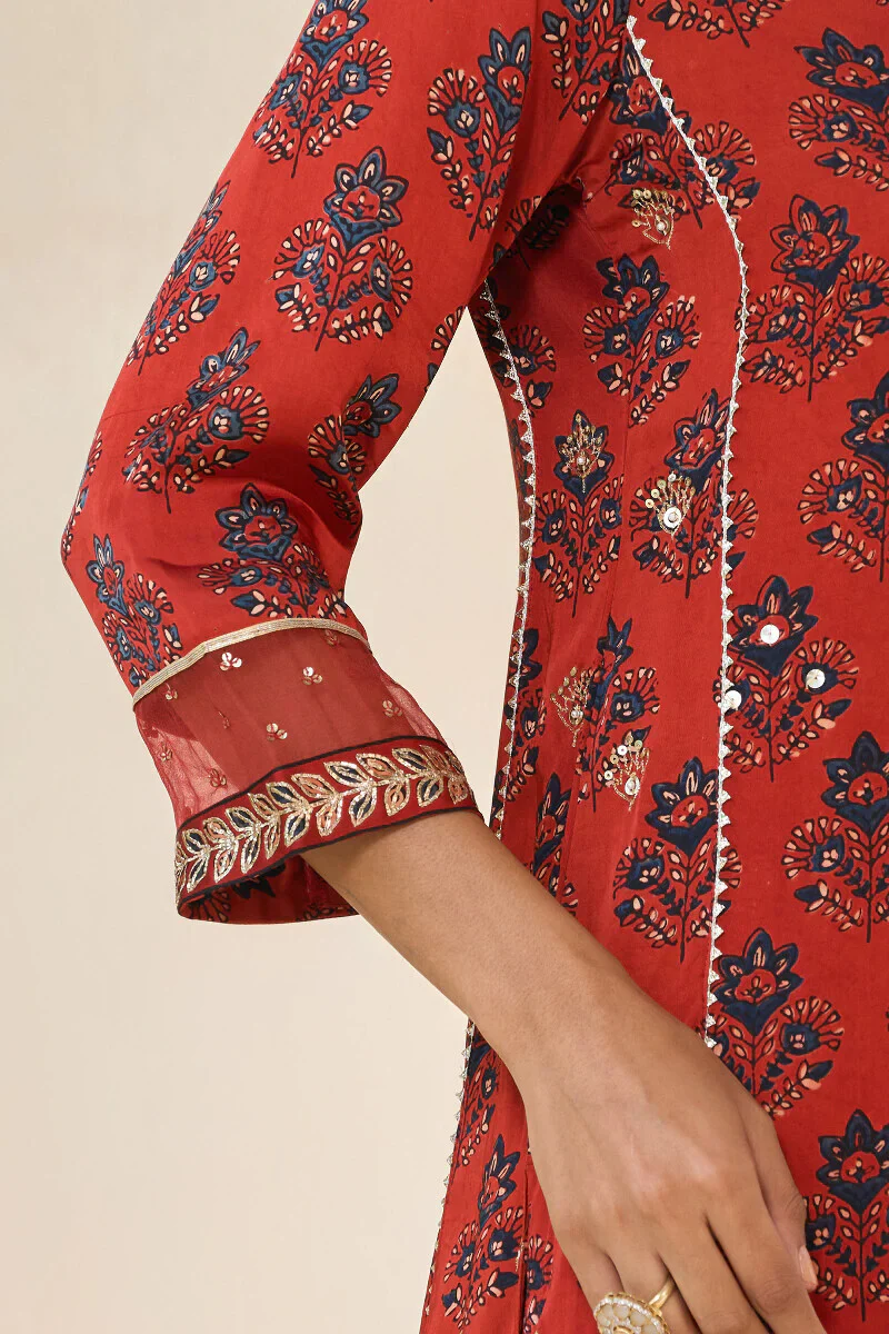 Surplus: Mehrunissa Aiza Ajrak Kurta - Image 6