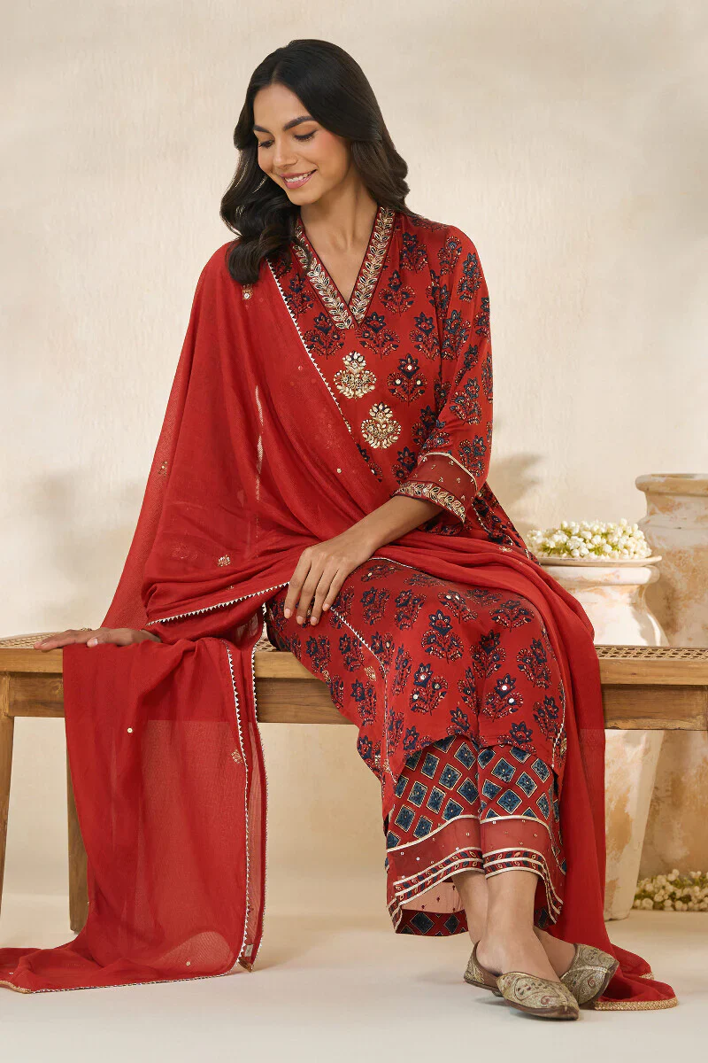 Surplus: Mehrunissa Aiza Ajrak Kurta - Image 7