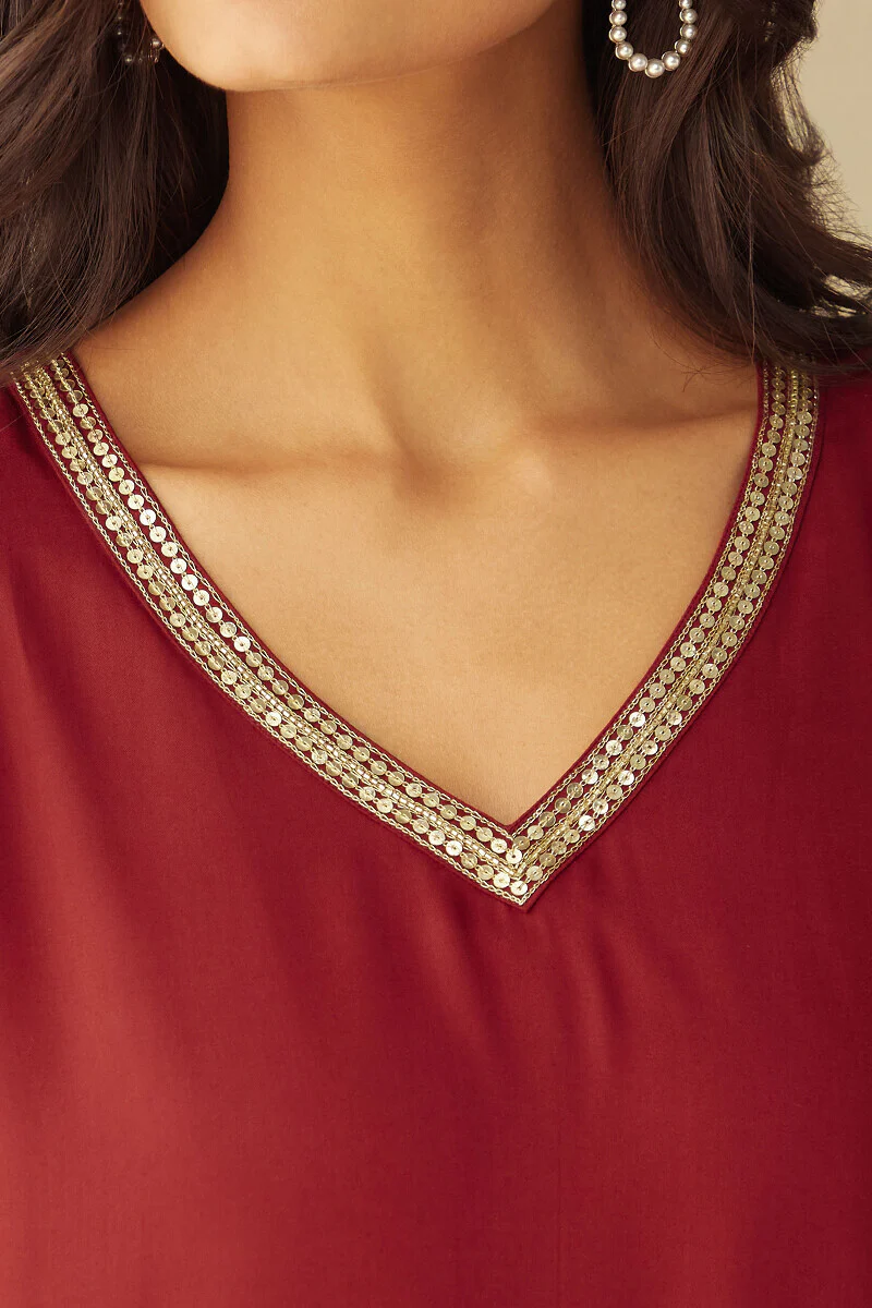 Mehrunissa Farah Red Kurta - Image 5