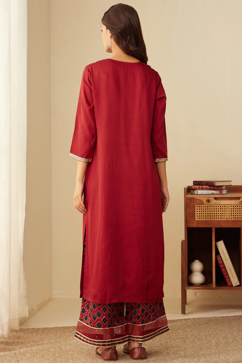Mehrunissa Farah Red Kurta - Image 8