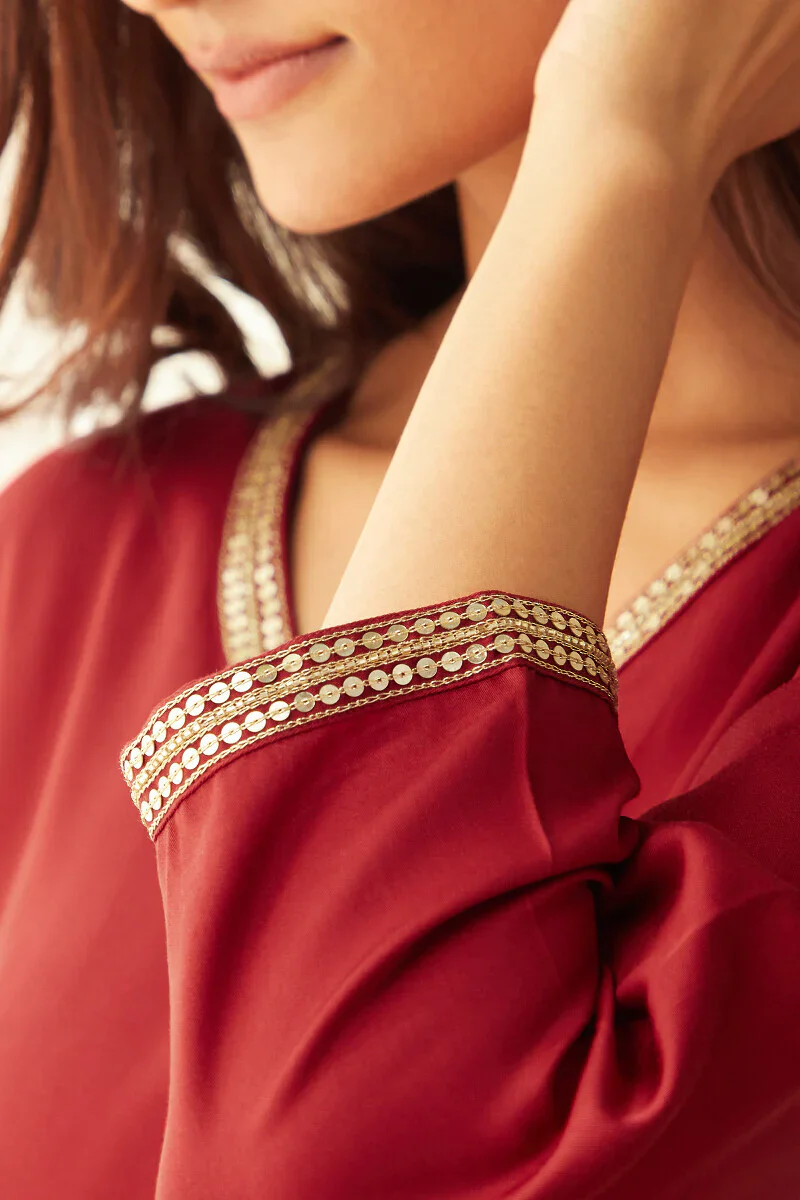 Mehrunissa Farah Red Kurta - Image 6