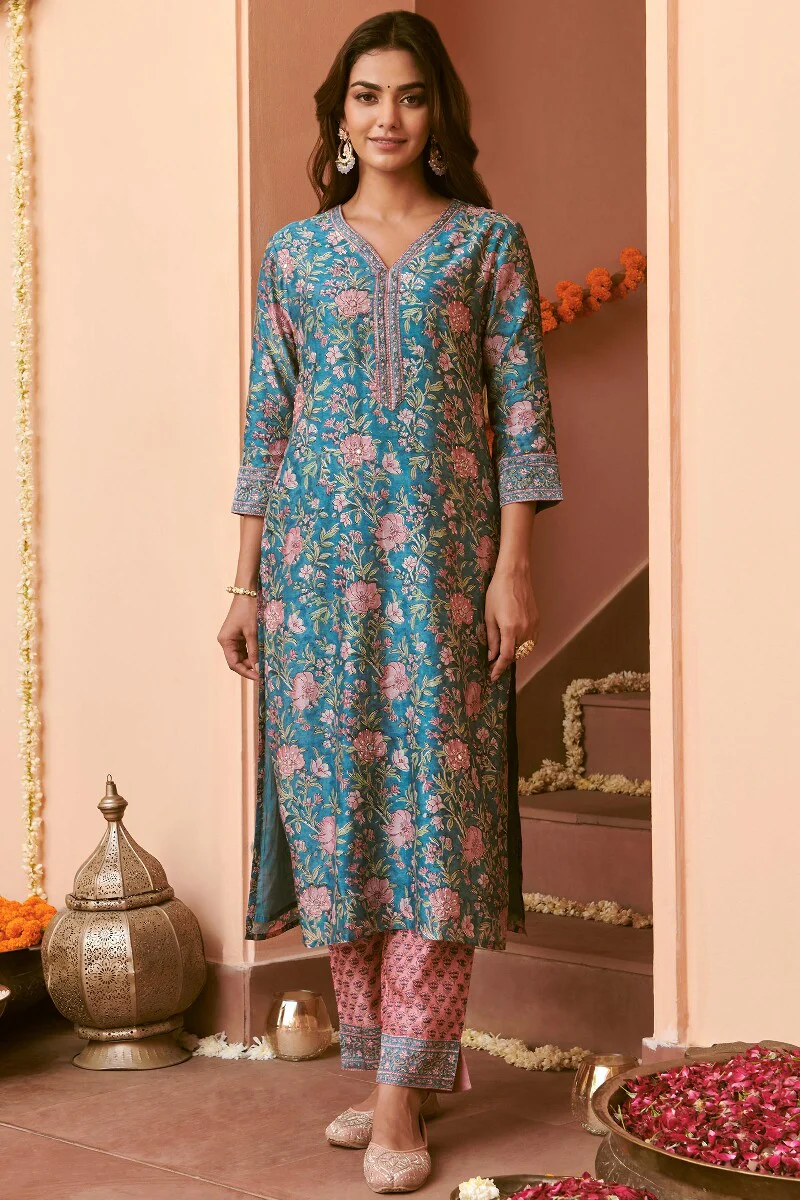 Mehrunissa Kiara Chanderi Kurta - Image 2