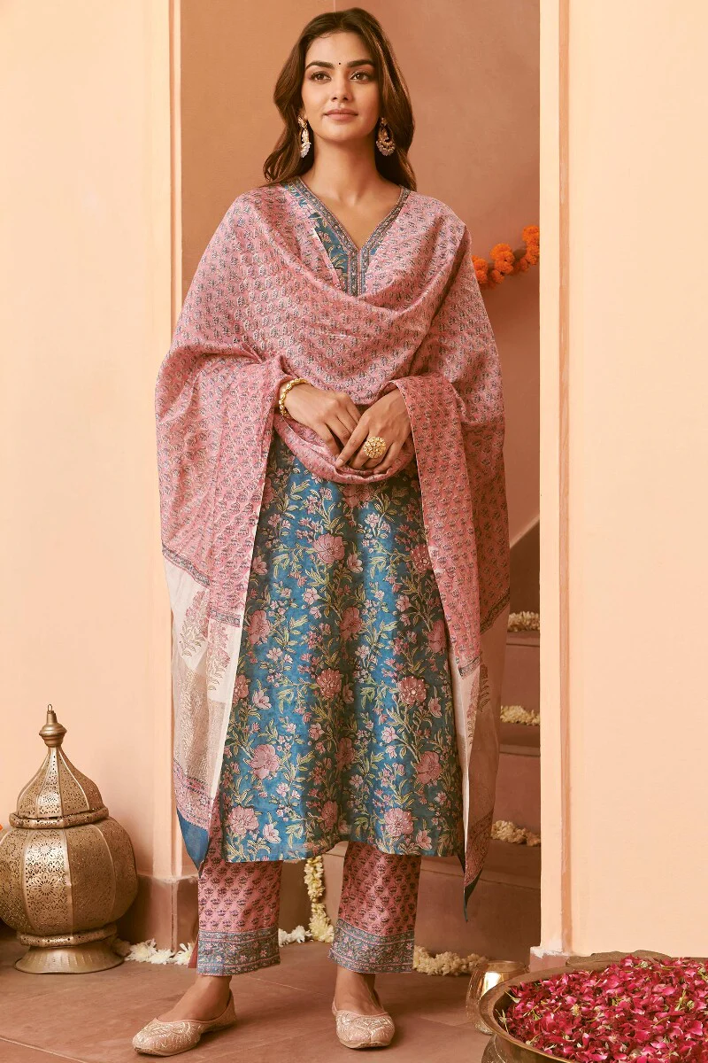 Mehrunissa Kiara Chanderi Narrow Pants - Image 3