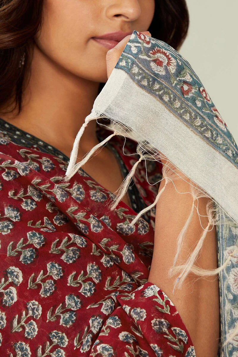 Mehrunissa Saira Sanganeri Chanderi Dupatta - Image 5