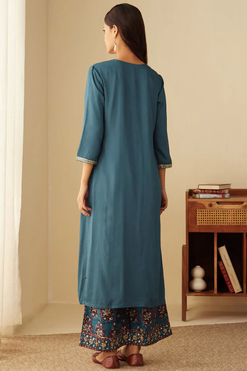 Mehrunissa Seher Blue Kurta - Image 7