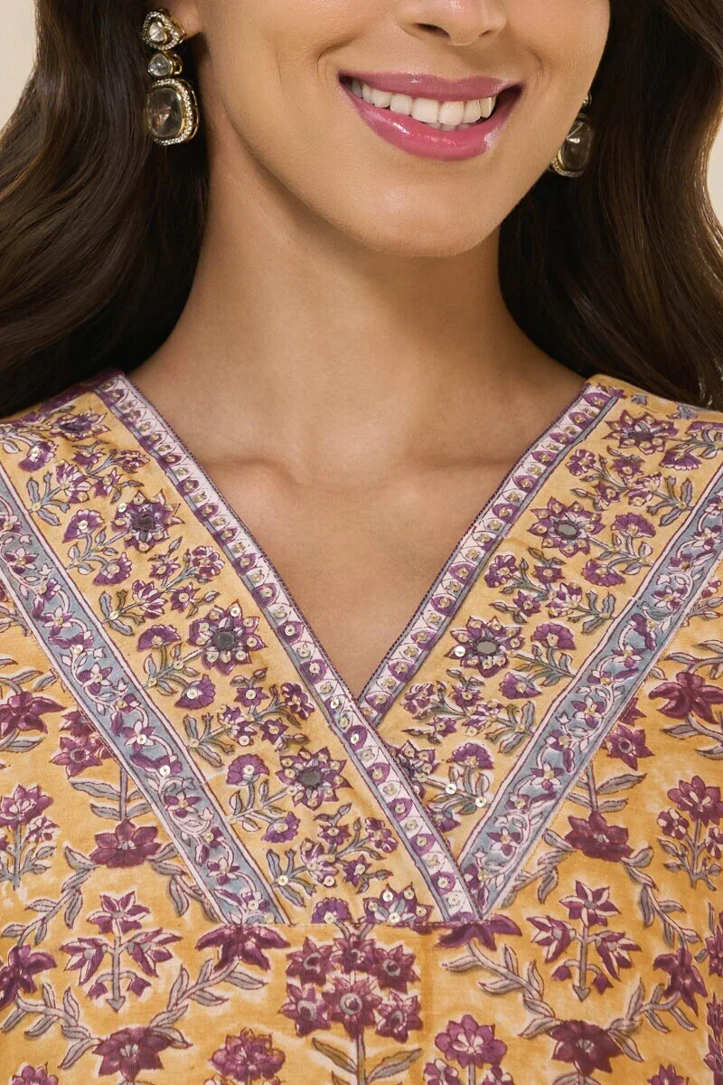 Surplus: Mehrunissa Suneera Sanganeri Kurta - Image 4