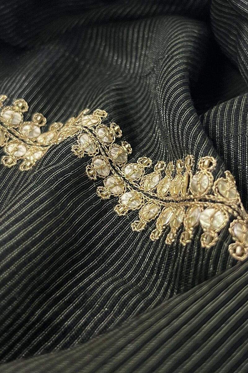 Mehrunissa Zeinab Black Chanderi Kurta - Image 3