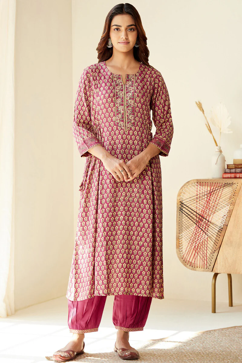 Mehrunissa Zenia Sanganeri Modal Kurta - Image 2