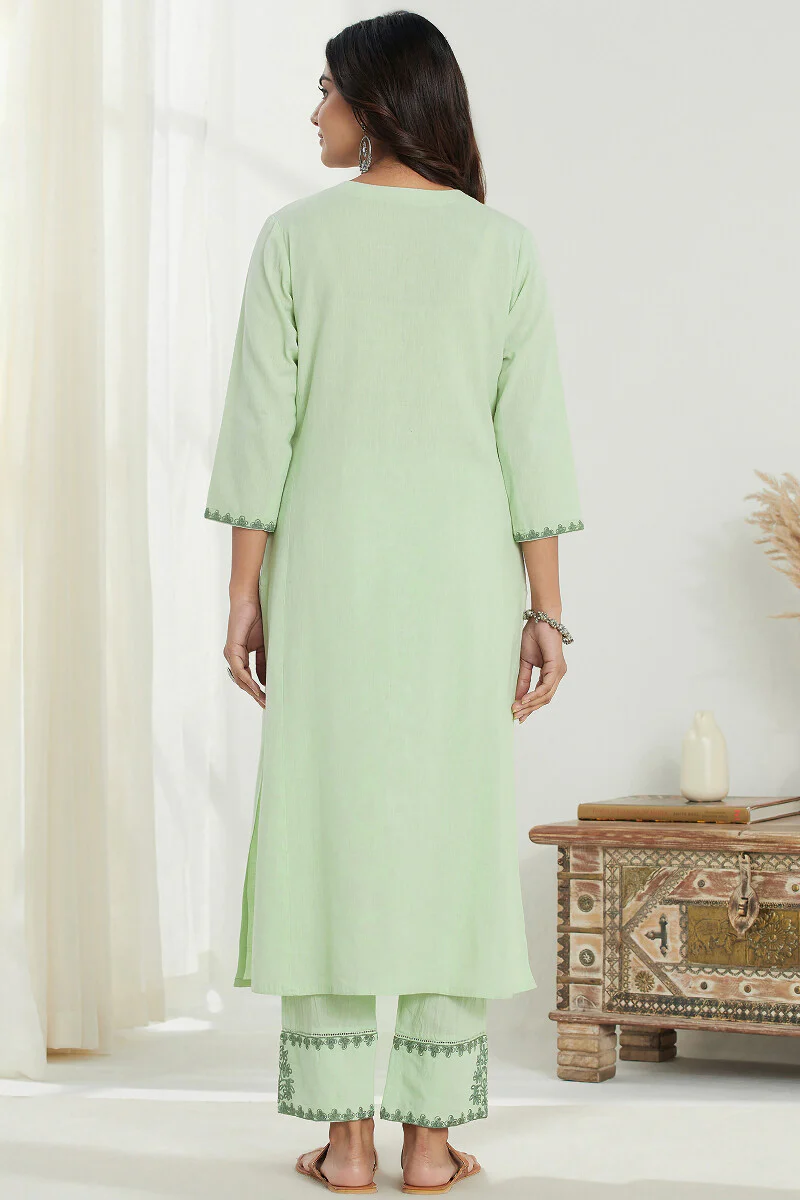 Mirza Gauhar Flax Cotton Kurta - Image 8