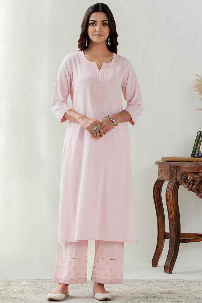Mirza Yasmine Flax Cotton Kurta - Image 2