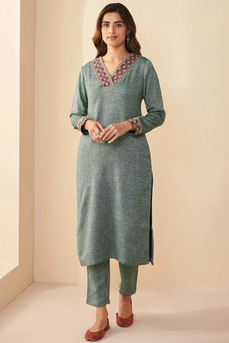 Naadirah Gauhar Faux Wool Handloom Kurta - Image 2