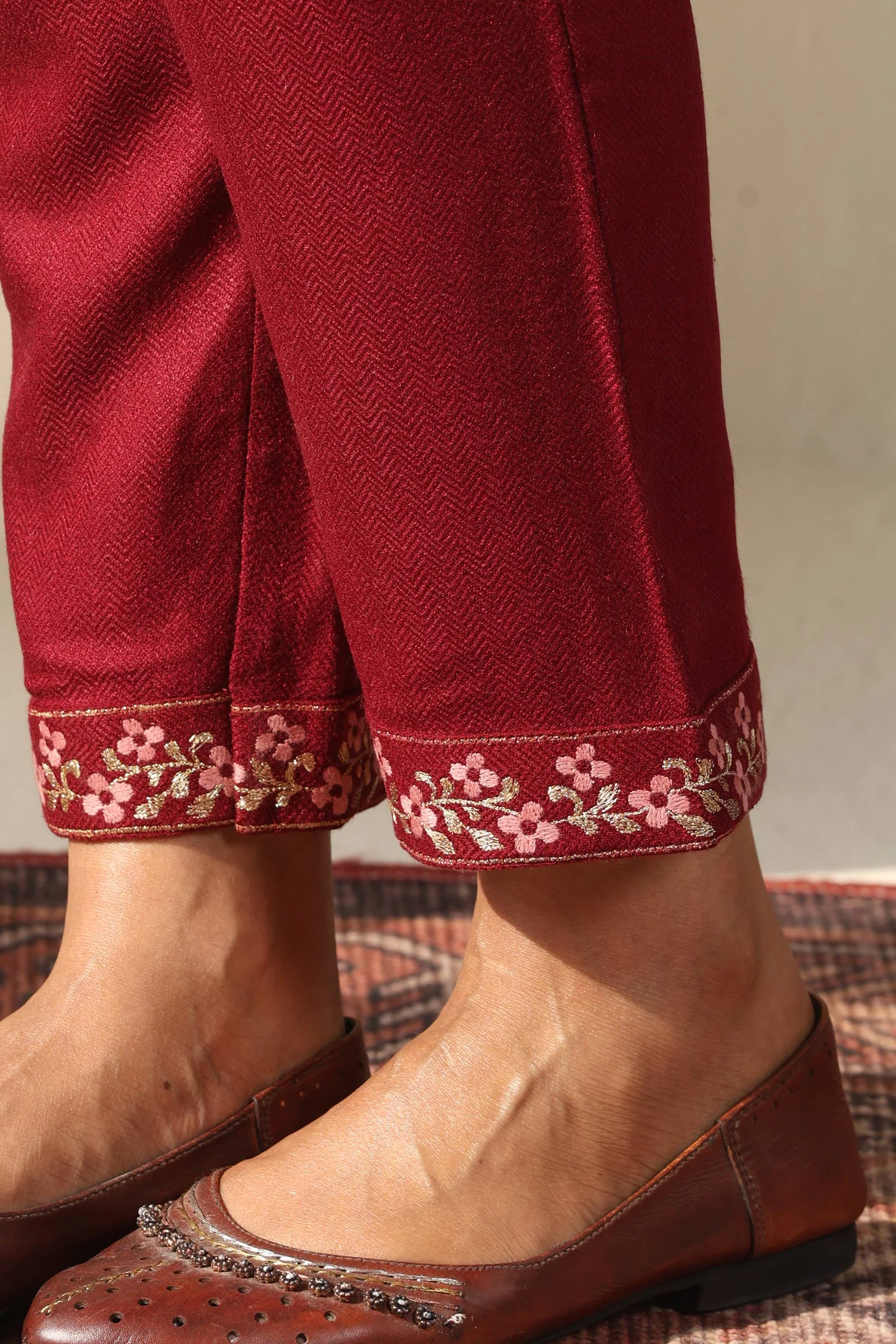 Naadirah Gulbahar Faux Wool Narrow Pants - Image 2