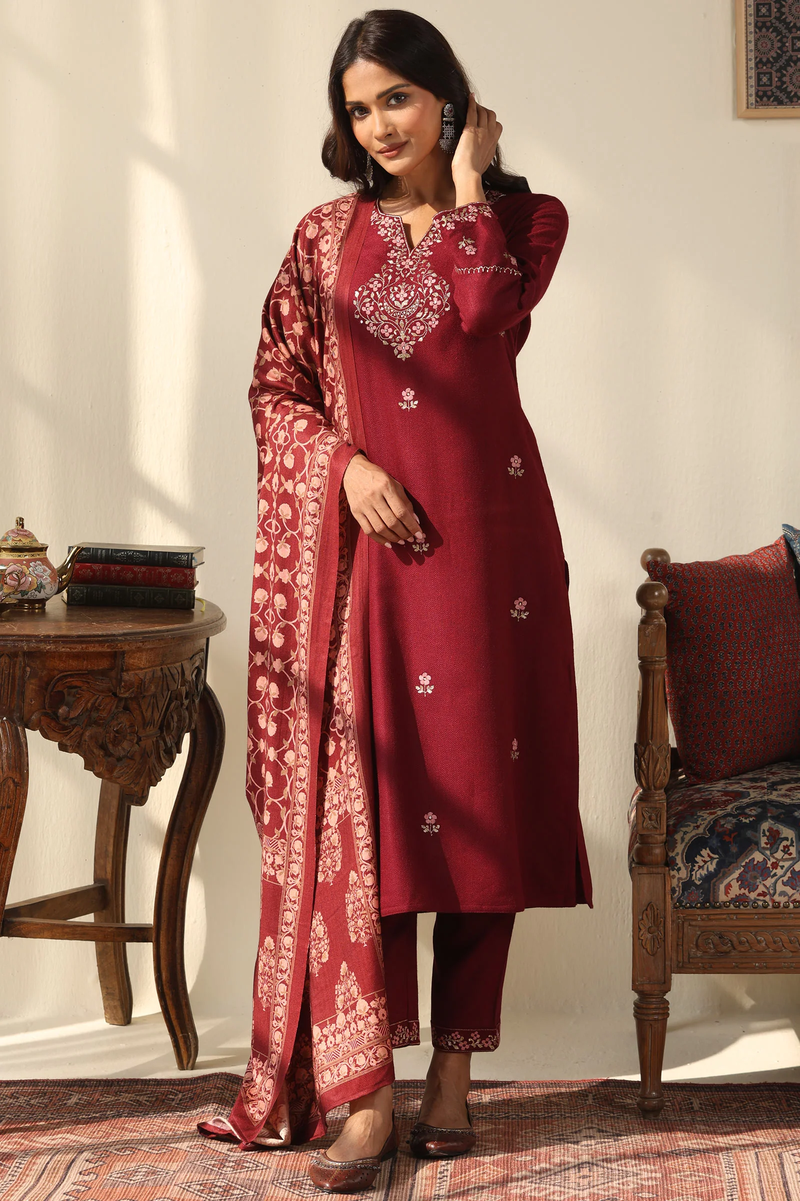 Naadirah Gulbahar Faux Wool Narrow Pants - Image 3