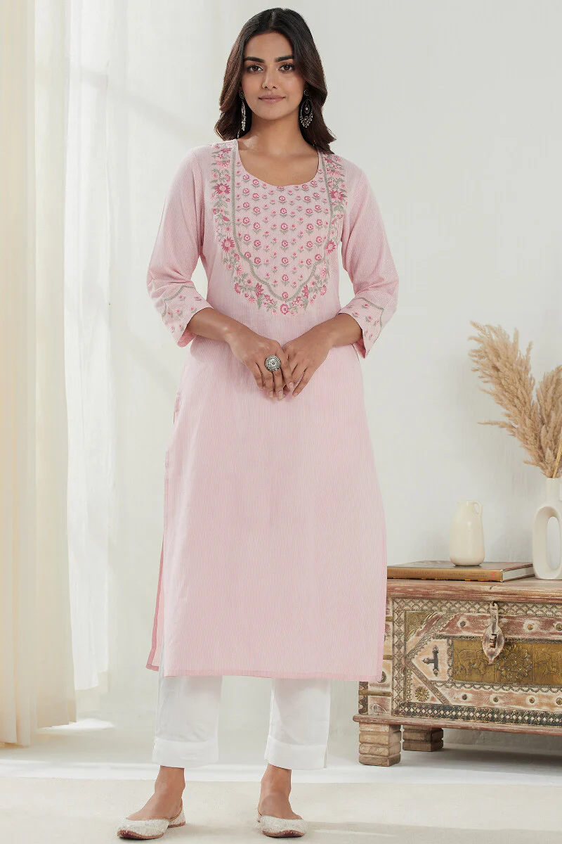 Naadirah Jia Pink Handloom Kurta - Image 2
