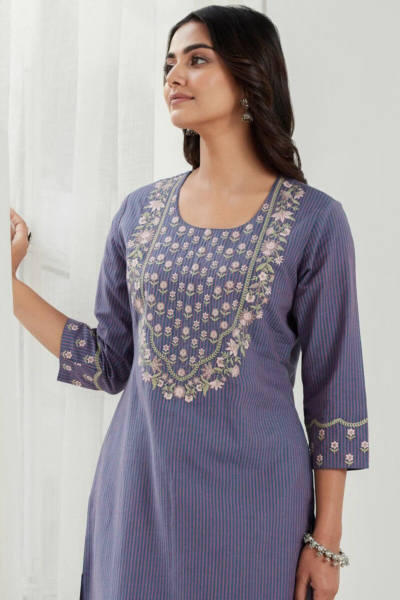 Naadirah Jia Purple Handloom Kurta - Image 4