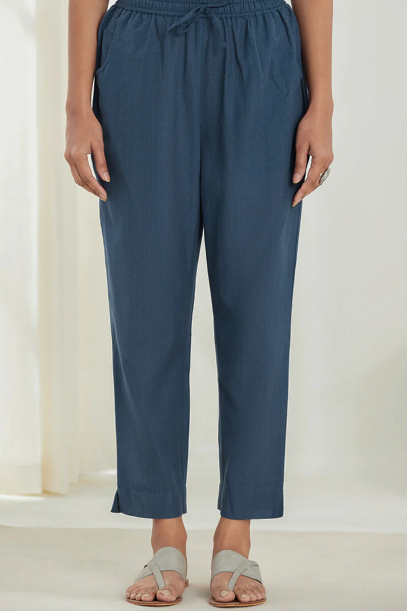 Naadirah Layla Blue Handloom Narrow Pants