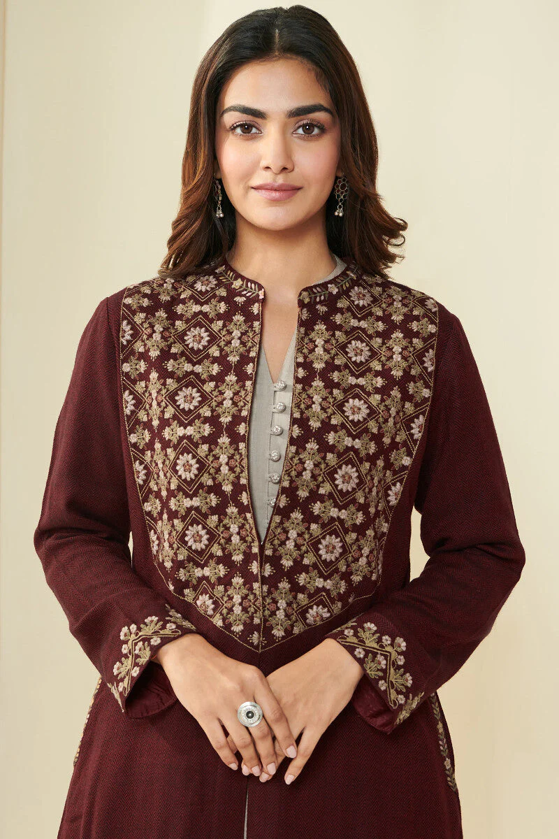 Naadirah Layla Faux Wool Handloom Jacket
