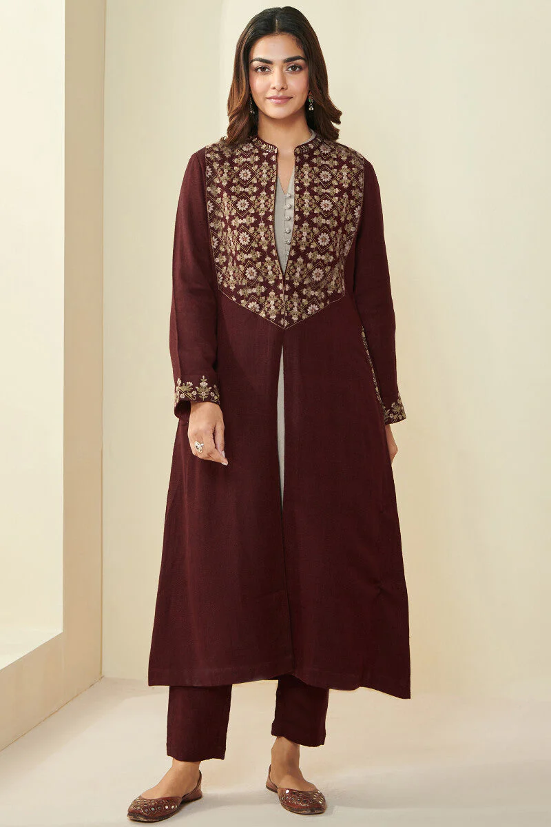 Naadirah Layla Faux Wool Handloom Jacket - Image 2